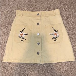 Yellow Embroidered Skirt